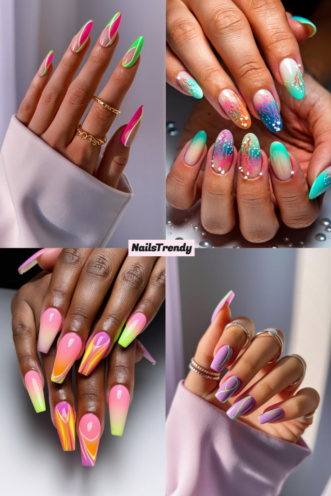 Summer nails neon