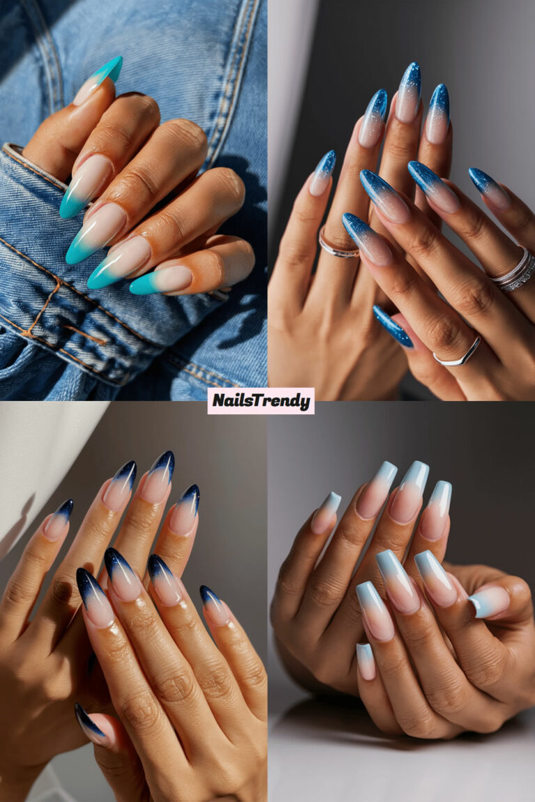 Blue Ombre nails
