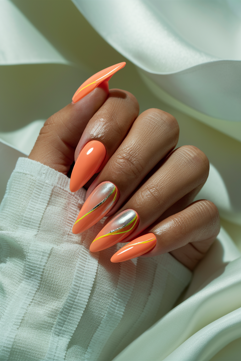 summer nails orange