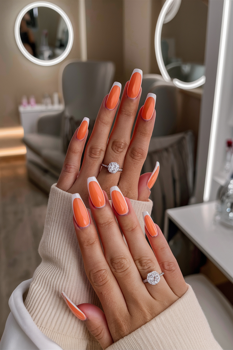 summer nails orange