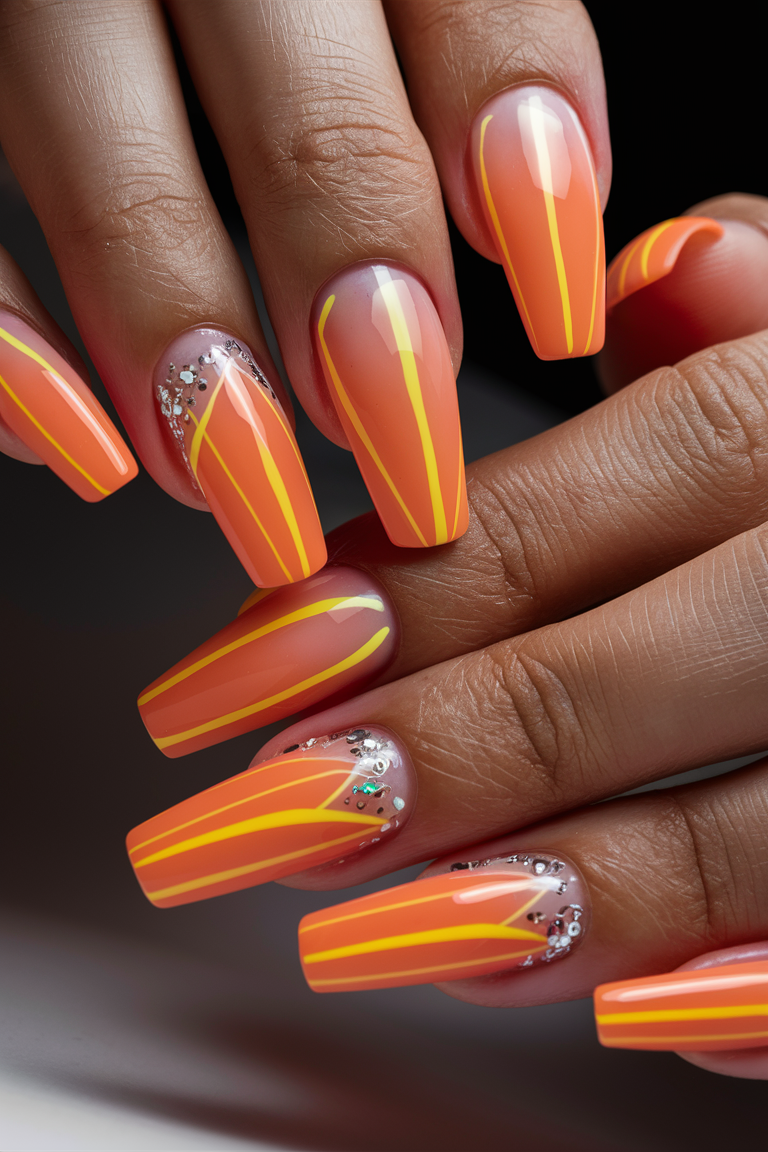summer nails orange