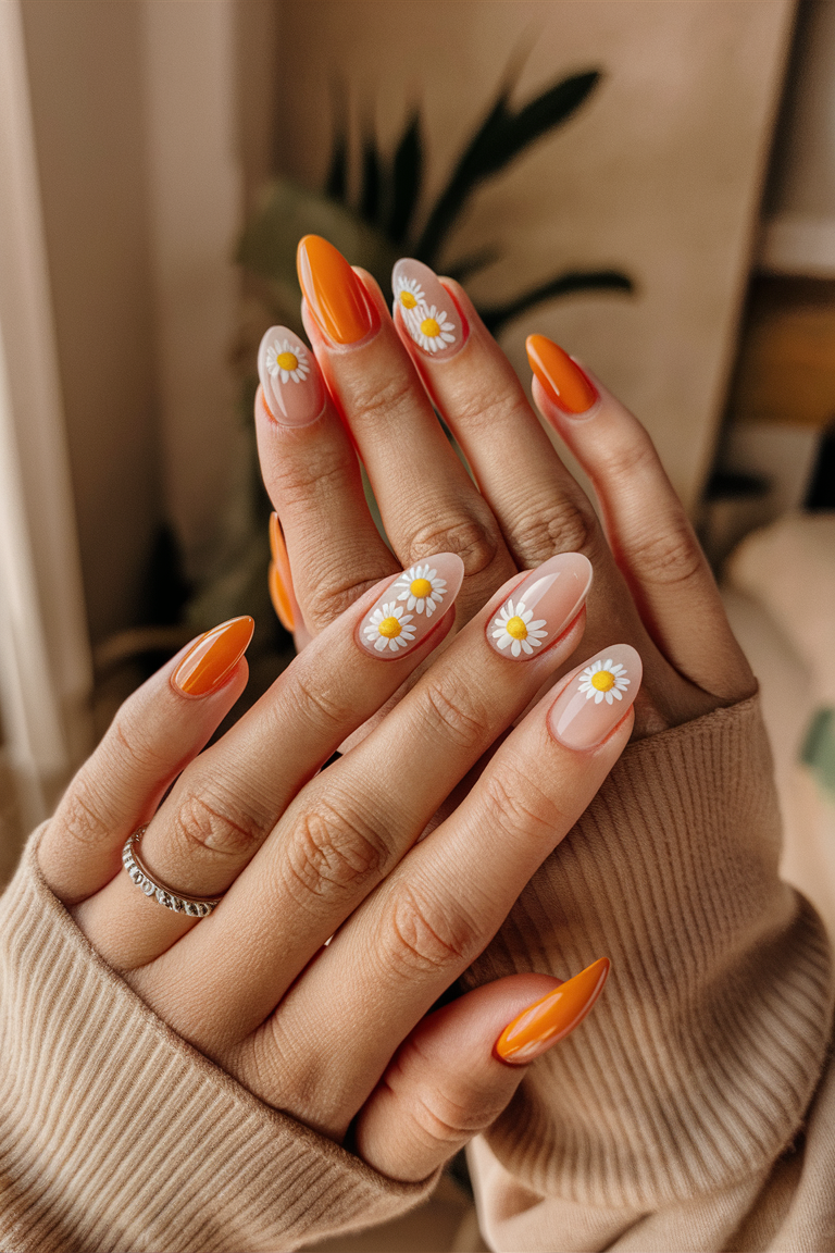 summer nails orange