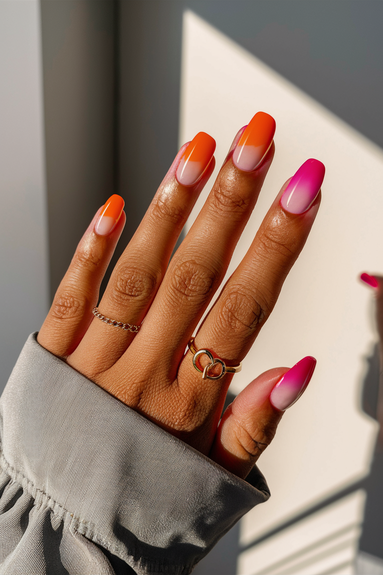 summer nails orange