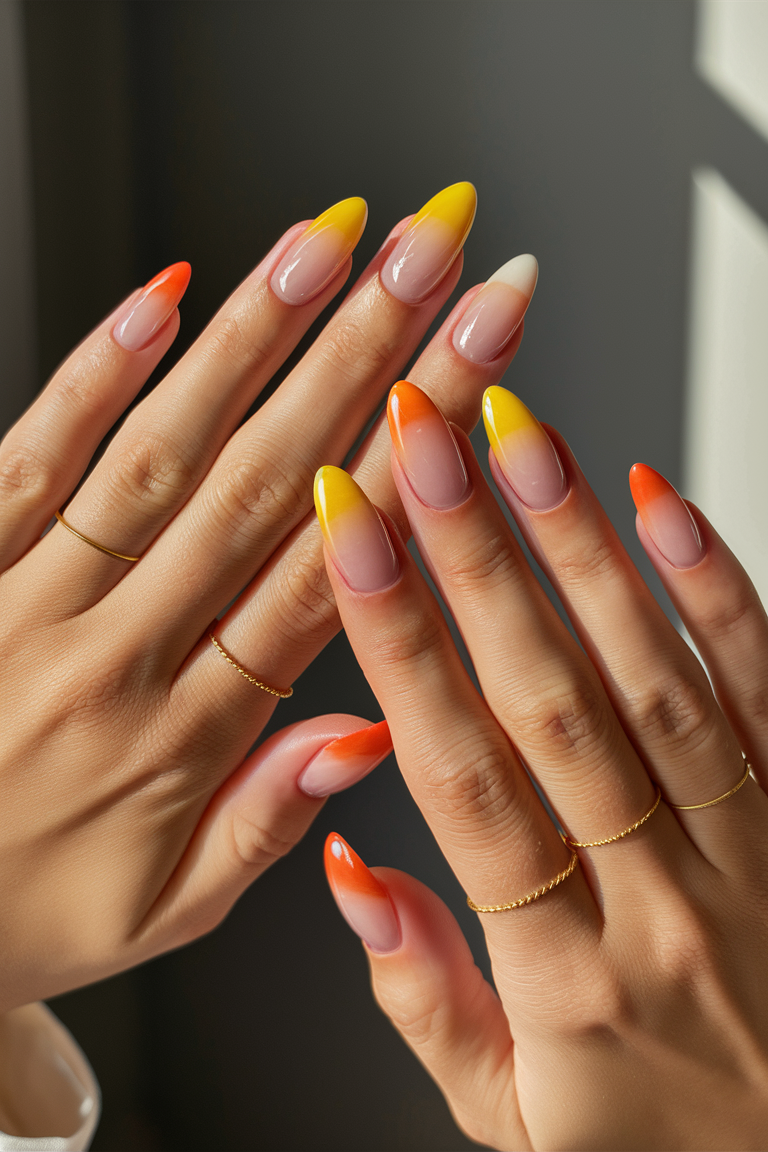 summer nails orange