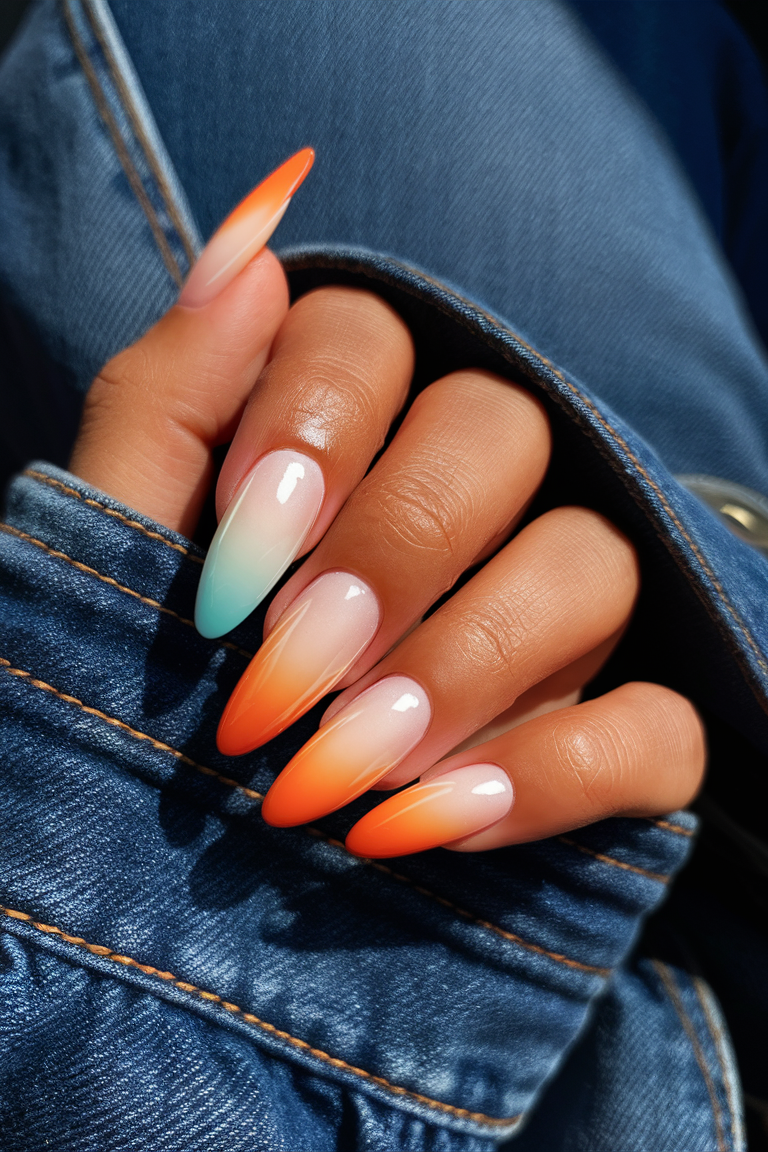 summer nails orange