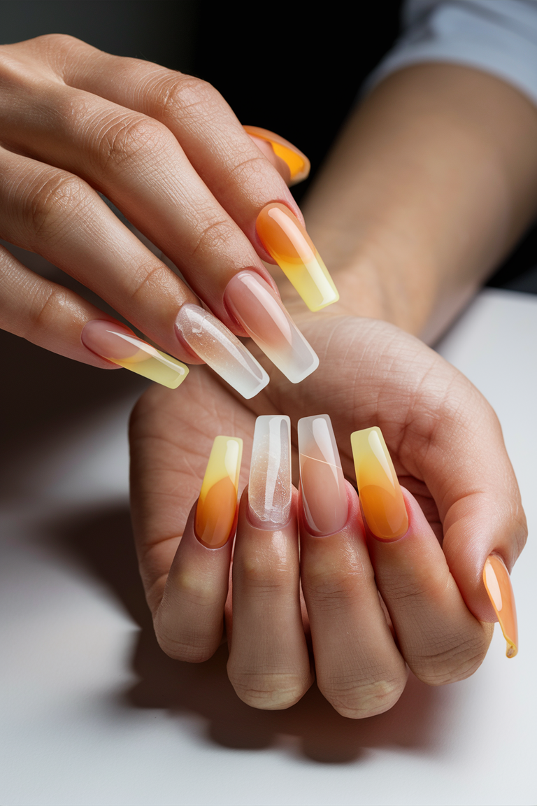 summer nails orange