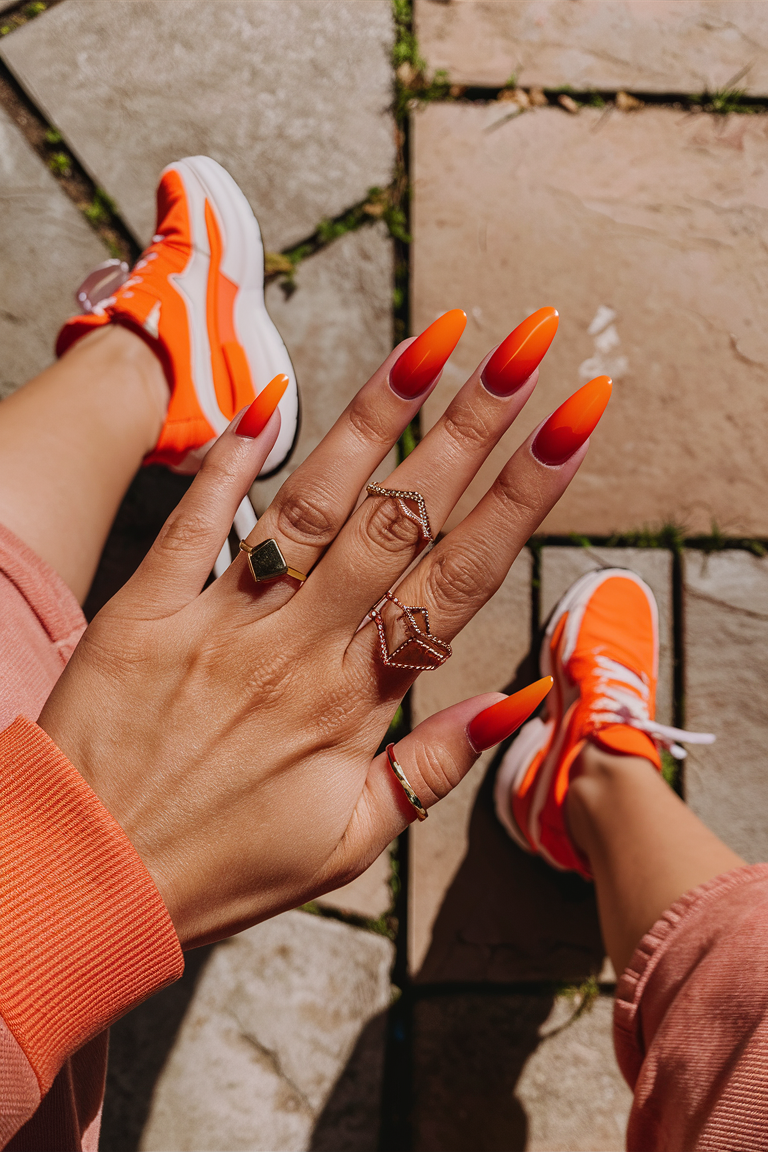 summer nails orange