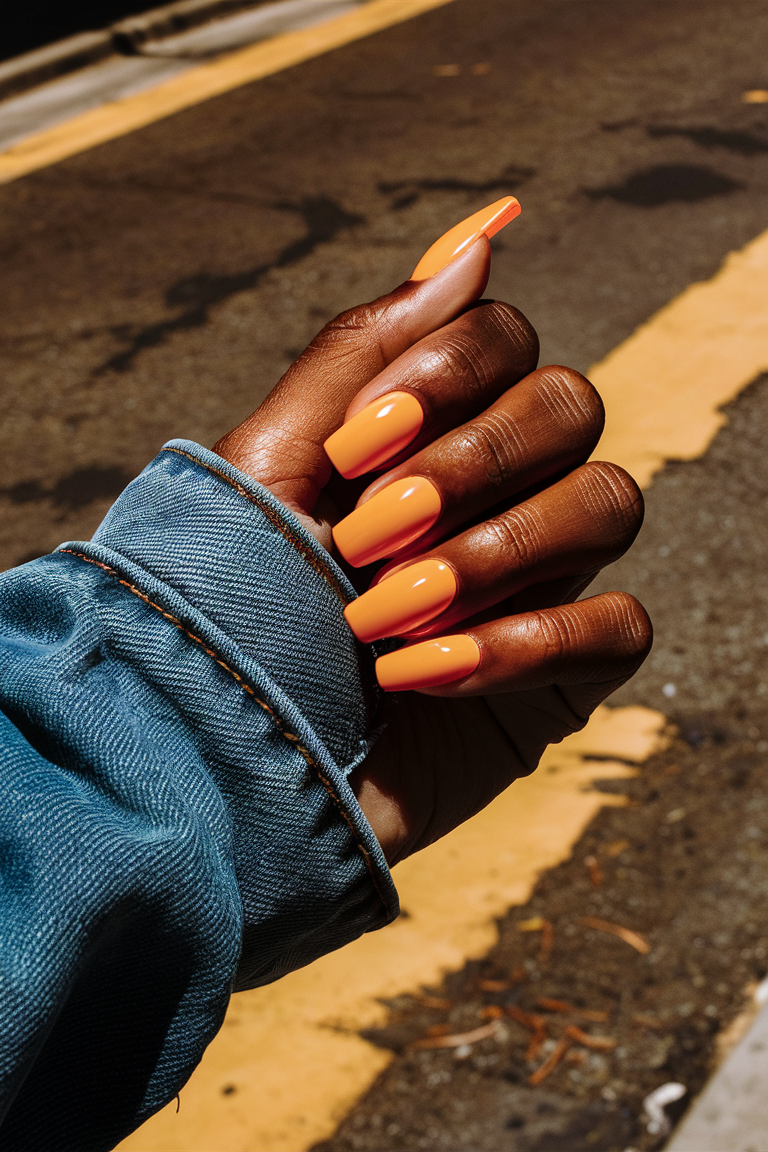 summer nails orange